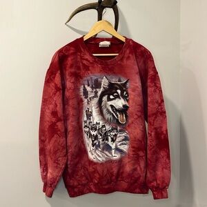 Vintage wolf faded dye crewneck